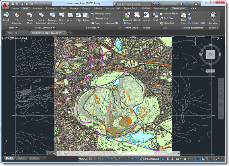 OS MasterMap®with contours
