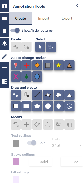 image of Drawing Tools options
