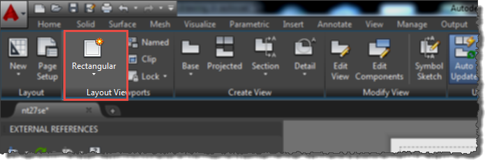 AutoCAD Layout Viewports Button
