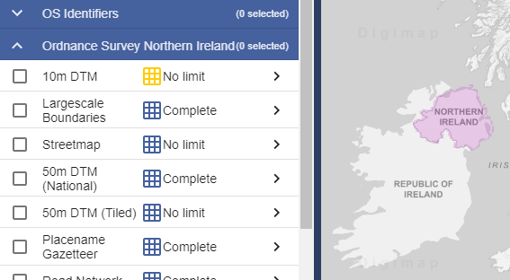 Example coverage for a Northern Ireland data product