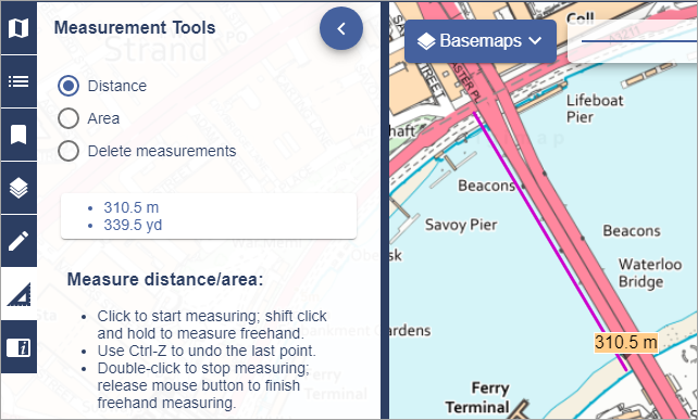 Example distance measurement