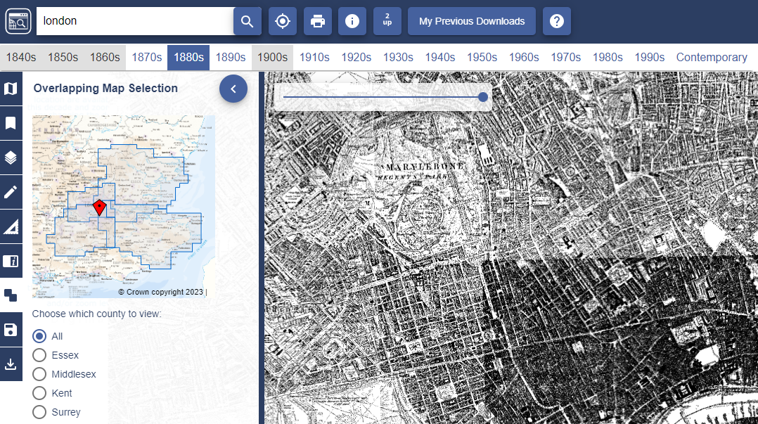 Overlapping maps example