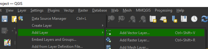 Select Add Vector Layers