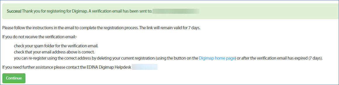 Registration confirmation