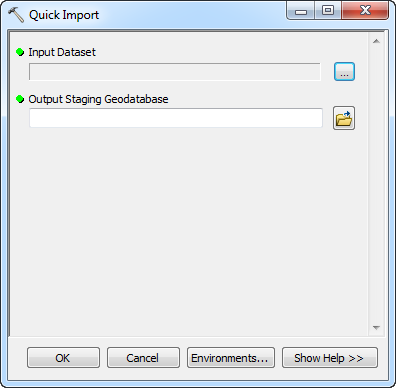 ArcGIS quick import window