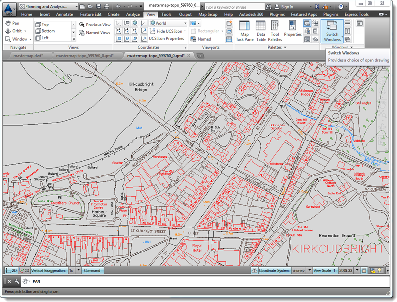 MasterMap in AutoCAD Map3D after conversion through InterpOSe
