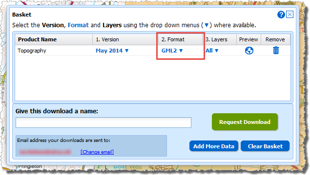 OS Data Download MasterMap Topography Layer basket