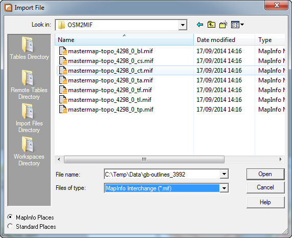 Как открыть файлы mif mid в mapinfo
