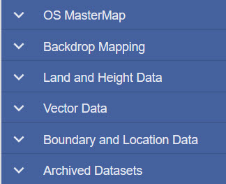 OS data product categories