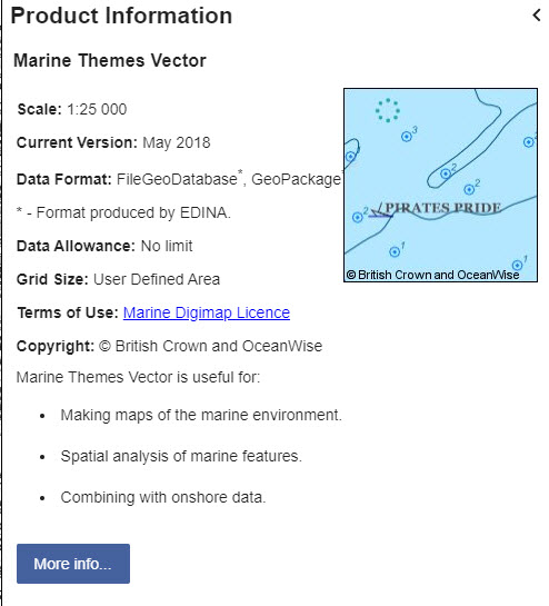 marine themes vector product information box